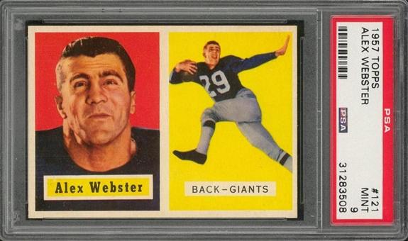 1957 Topps Football #121 Alex Webster – PSA MINT 9 "1 of 2!"